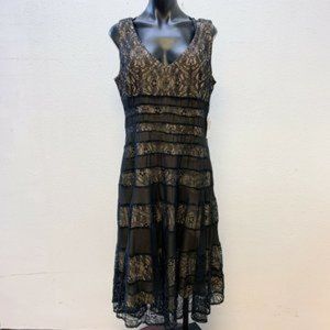 Black lace over nude Anne Klein dress size 12